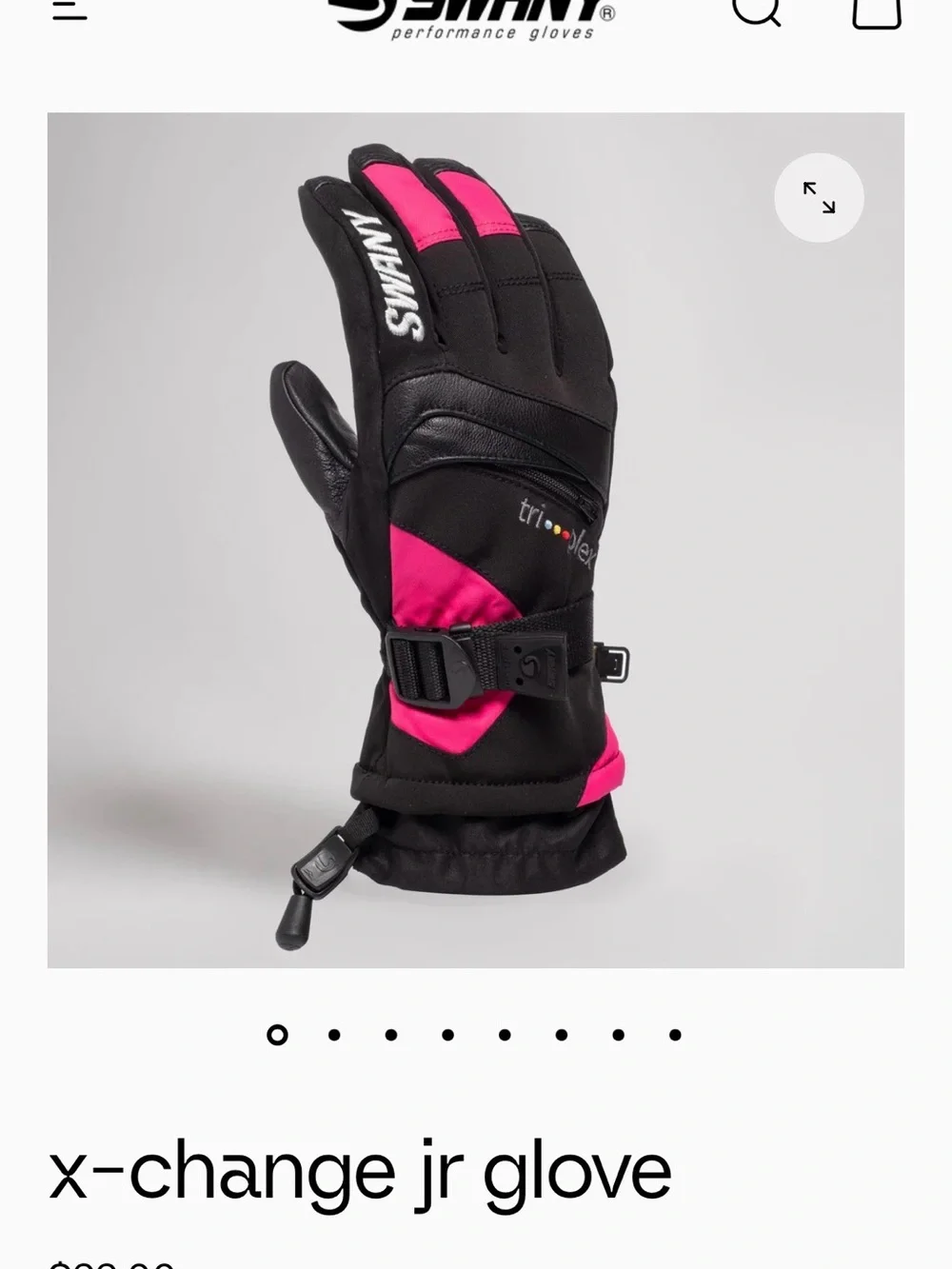 Swany X-Change Jr. Ski and Snowboard Glove Black and Pink size M 7/8